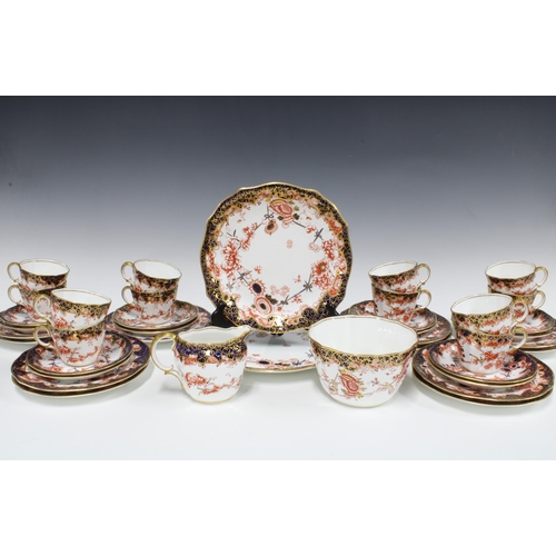 105 - Royal Crown Derby Imari 2649 pattern teaset, 12 place setting but with one side plate lacking (39)
