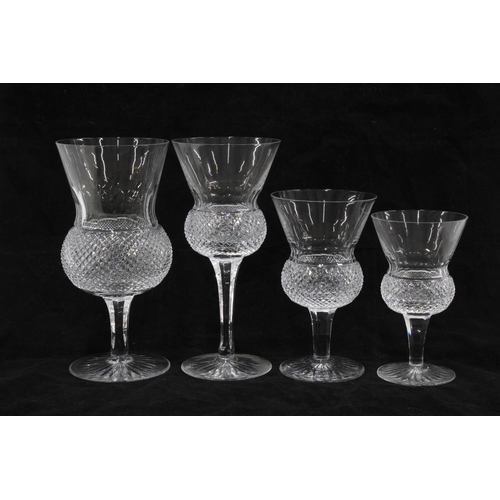 108 - Collection of Edinburgh Crystal style thistle drinking glasses, tallest 16.5cm (14)