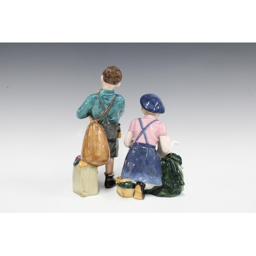109 - Two Royal Doulton figures, 'The Homecoming' HN3295 no. 4809, and 'Welcome Home' HN3299 No. 2995, tal... 