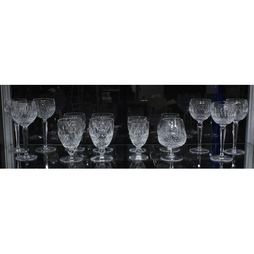 112 - Part Suite of crystal cut drinking glasses, tallest 19cm