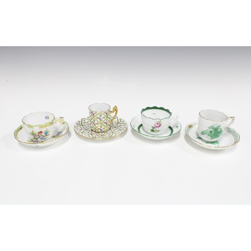 113 - Four Herend porcelain cabinet cups and saucers (8)