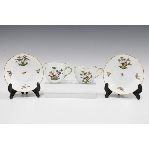 115 - Herend Rothschild Birds decorated Bachelors teaset, teapot 13cm (8)