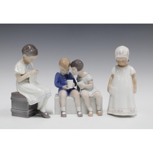 116 - Two Bing & Grondahl figures to include model 2175 and a Royal Copenhagen figure,  tallest 17cm (3)