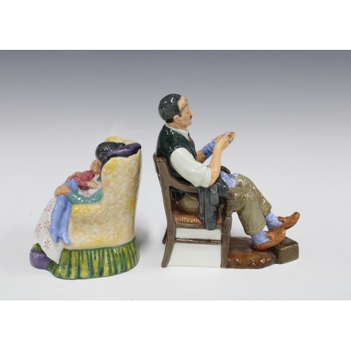 117 - Two Royal Doulton figures, 'Sweet Dreams' HN2380 and 'The Bachelor' HN2319, 17cm (2)