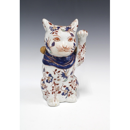 141 - A chinese pottery lucky cat, 25cm
