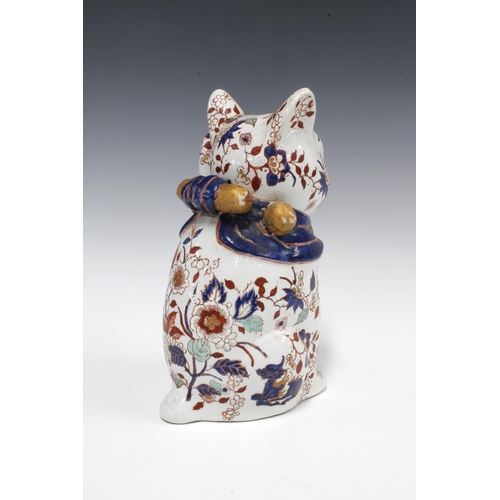 141 - A chinese pottery lucky cat, 25cm