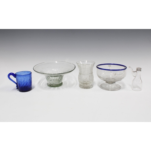 145 - Collection of glass to include a Bristol Blue tankard and Venetian style glass etc (5) )some a/f)