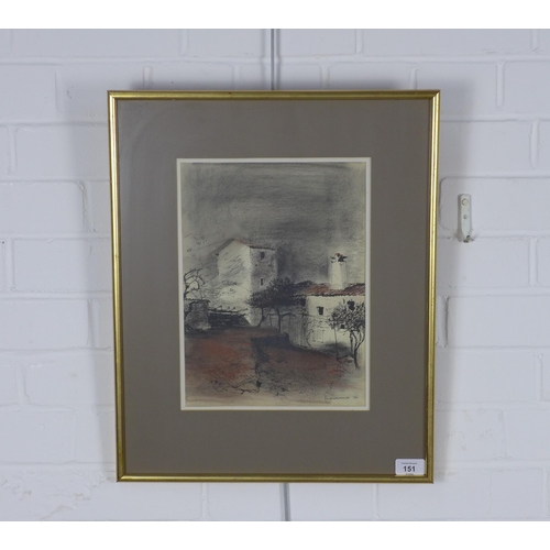 151 - Frank Sibbald White (Scottish) mixed media on paper, signed and dated '70, framed under glass, 24 x ... 