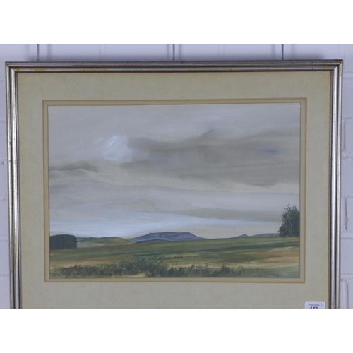 156 - A group of three watercolours by Alan Turner to include The Cheviots, Border Landscape and Yellow La... 