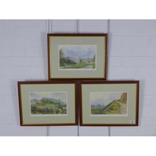 188 - Three Edinburgh coloured prints, framed under glass, size overall 44 x 35cm (3)