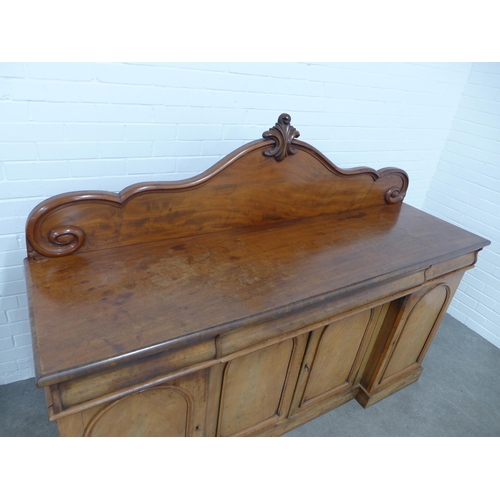 203 - Victorian mahogany sideboard, 187 x 142 x 54cm.