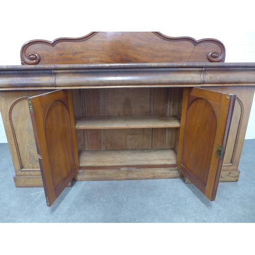 203 - Victorian mahogany sideboard, 187 x 142 x 54cm.