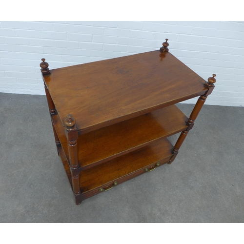 212 - Mahogany three tier buffet, drawer to the base, 92 x 96 x 51cm.