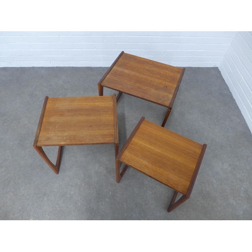 213 - Teak G-Plan nest of three tables, 53 x 48 x 43cm. (3)