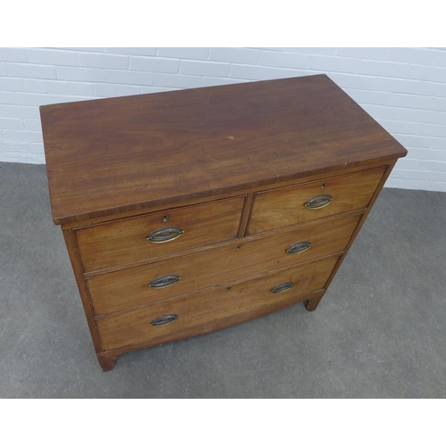 216 - Georgian mahogany chest, the rectangular top over two short and two long drawers, 94 x 88 x 45cm.