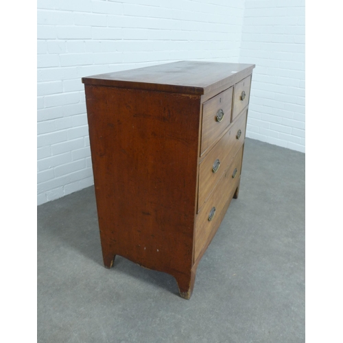 216 - Georgian mahogany chest, the rectangular top over two short and two long drawers, 94 x 88 x 45cm.