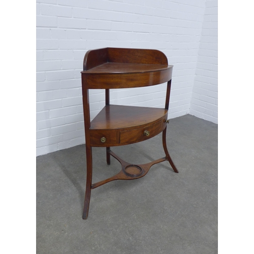 230 - 19th century mahogany corner wash stand, 63 x 88 x 42cm.