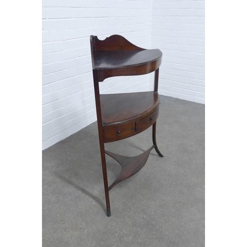 238 - Mahogany corner wash stand, 58 x 92 x 40cm.