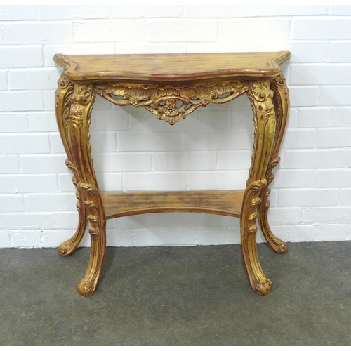 242 - Rococo style giltwood consol table, 76 x 75 x 29cm.