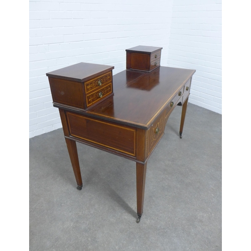 264 - Edwardian mahogany & inlaid dressing table, 123 x 95 x 61cm.