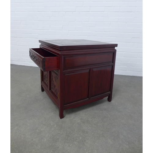 272 - A chinoiserie hardwood bedside cabinet, 57 x 59cm.