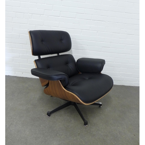 277 - After Charles & Ray Eames, contemporary Eames style swivel chair and footstool (2)