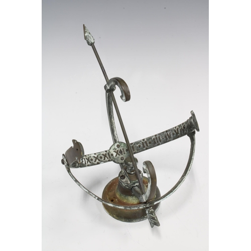 343 - Bronze patinated sundial, 19cm