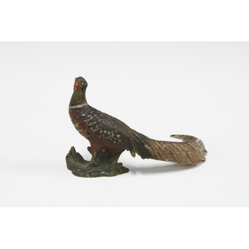 419 - Cold painted bronze Pheasant, 12 x 5cm