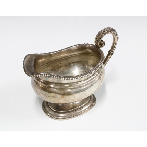 44 - George III silver sauce boat, George McHattie, Edinburgh 1812, of large baluster form with engraved ... 