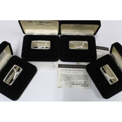 70 - Four Millennium Group silver ingots, 1oz 999., boxed with certificates (4)
