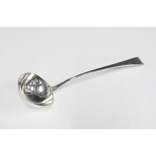 72 - Early 19th century silver soup ladle, London 1802, Old English pattern, 33.5cm