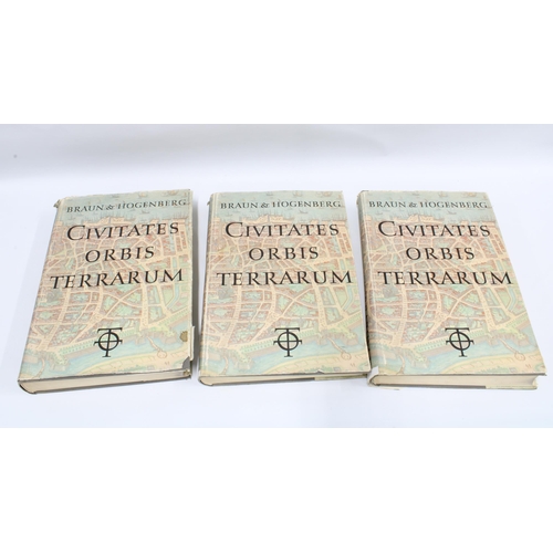 132 - Braun and Hogenberg's 'Civitates Orbis Terrarum' in three volumes, Amsterdam MCMLXV, 45 x 31cm (3)