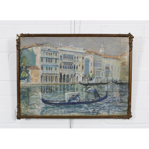19 - JAMES WOOD (SCOTTISH fl.1917 -1933) gouache of Venice, signed and dated 1927, framed under glass, 55... 