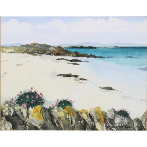 28 - JIM NICHOLSON (SCOTTISH, 1924 - 1996) NORTH END IONA,  watercolour on paper, signed and dated 1984, ... 