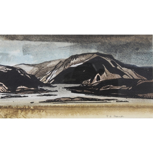 29 - TOM SHANKS RSW RGI (SCOTTISH 1921-2020) 'Towards Uig - Loch Greshornish, Skye', ink and watercolour ... 