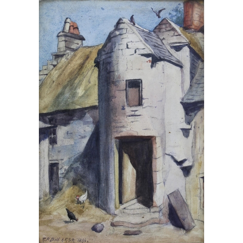 42 - ROBERT PURVES BELL A.R.S.A (1841 - 1931) watercolour on paper of a doorway with chickens to the fore... 