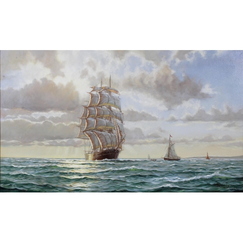 49 - RODNEY CHARMAN (1944-), THE HOMECOMING - THE CLIPPER OBERON 1879, oil on canvas, signed and dated 85... 
