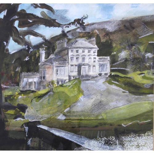 65 - DOUGLAS DAVIES RSW, CAROLSIDE HOUSE, EARLSTON, mixed media on paper, signed and framed under glass, ... 