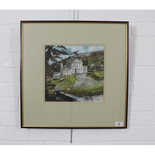 65 - DOUGLAS DAVIES RSW, CAROLSIDE HOUSE, EARLSTON, mixed media on paper, signed and framed under glass, ... 