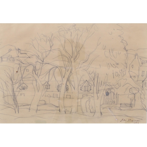 70 - JOAN MAXWELL (SCOTTISH 1905 - 1962) SKETCH OF CARSETHORN, signed and dated 1948, framed under glass,... 