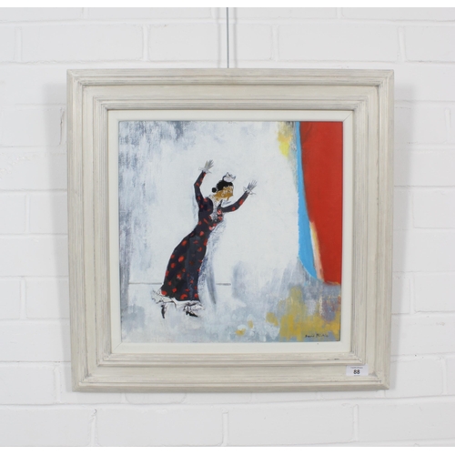 88 - DAVID MICHIE O.B.E., R.S.A., R.G.I., F.R.S.A (SCOTTISH 1928-2015) FLAMENCO DANCER, oil on canvas, si... 