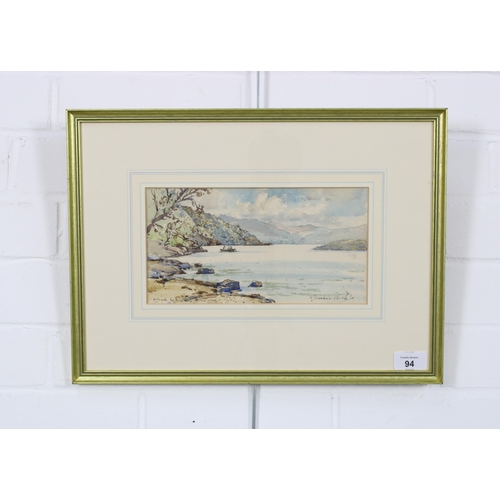 94 - SAMUEL JOHN LAMORNA BIRCH, RA, RWS, RWA (BRITISH, 1869-1955) LOCH MAREE, watercolour, signed bottom ... 