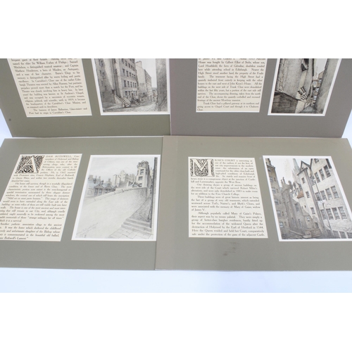 144 - THE HOUSES OF OLD EDINBURGH, four stone lithographs, in card mounts, size overall 62 x 45cm (4)