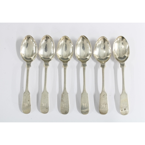 12 - Set of six William IV Scottish silver teaspoons, Edinburgh 1833, (6)