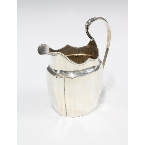 19 - 18th century Irish silver cream jug of helmet form, indistinct maker's mark, Dublin 1796, 13cm