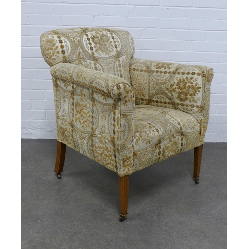 267 - An early 20th century upholstered armchair, 73 x 83 x 46cm.