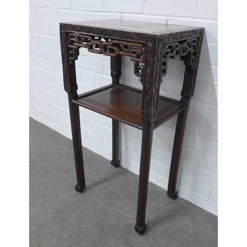 269 - Late Qing Dynasty marble inlaid & hardwood jardinière stand