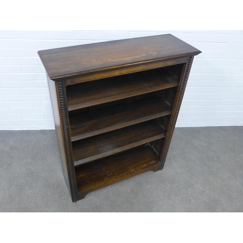 272 - Early 20th century oak open bookcase, 91 x 114 x 32cm.