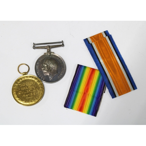 295 - WWII British War & Victory medals awarded to 760662 CPL. H. LIMBURG, 28  Lond. R, with box and ribbo... 