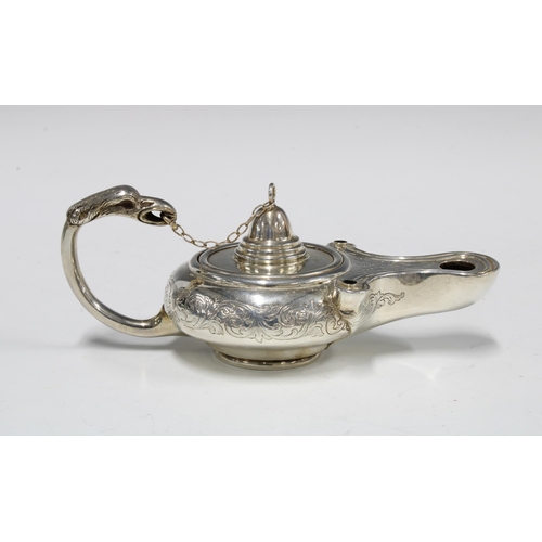 30 - Victorian silver inkwell in the form of an Aladdin's Lamp, James & Walter Marshall, Edinburgh 1868, ... 